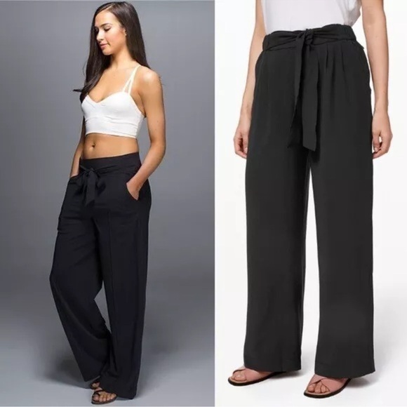Lululemon Noir wide leg pants, black, size 2 - Picture 1 of 17